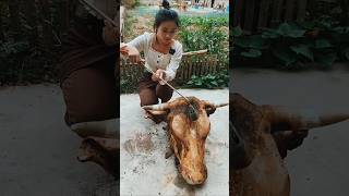 Niuqi hotpot big bull head cooking recipe food cooking spicy mukbang spicyfood [upl. by Karolyn212]