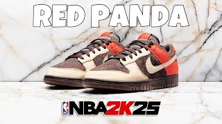 BEST NIKE RED PANDA DUNKS IN NBA 2K25 SHOE CREATOR [upl. by Adyeren213]