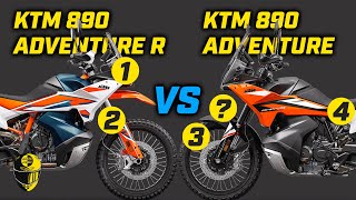 What are the differences KTM 890 ADVENTURE R vs KTM 890 ADVENTURE 2023 [upl. by Nodyarg115]