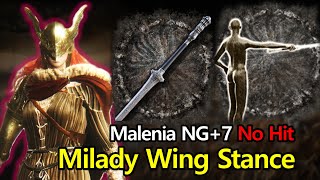 Elden Ring  Malenia NG7 vs Milady Wing Stance No Damage [upl. by Nol]