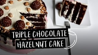 Triple chocolate hazelnut cake [upl. by Inaffit]