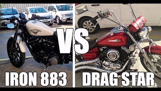 IRON 883 vs DRAG STAR 650 PRÓS E CONTRAS [upl. by Fong]