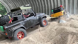 110 Scale RC  Defender D90 amp Jeep Wrangler Offroad Trailwith my friend [upl. by Arutek874]