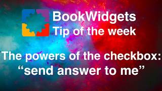 The checkbox quotsend answer to mequot  BookWidgets Tip Of The Week [upl. by Lyndon]