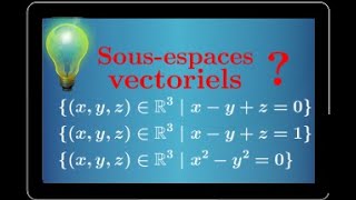 Exercice sous espace vectoriel de R3 • Les parties suivantes sontelles des sev de R3 sup prépa [upl. by Robins]