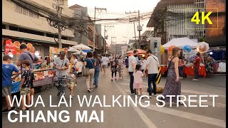 CHIANG MAI  Wua Lai Walking Street Saturday Night Market  4K Market Tour [upl. by Hartmunn]