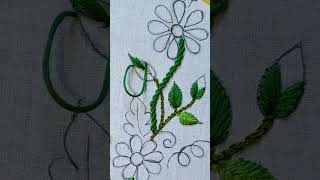 Easy Hand embroidery leaf stitch  Leaf embroidery designs for beginners  basic stitch shorts [upl. by Rolo]