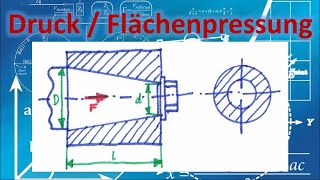 Druck und Flächenpressung  technische Mechanik [upl. by Johan]