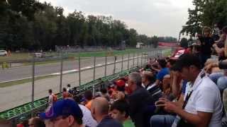 The view from Grandstand 16 inside Variante Ascari at Monza 2014 Italian Formula 1 Grand Prix [upl. by Brunhilda]