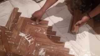 Instalación parquet en espiga [upl. by Eidroj]