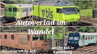 BLS Autoverlad im WandelAutozüge mit Re 44 und Re 465 [upl. by Held508]