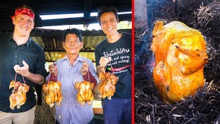 Unique Grilled Chicken  DONT TRY THIS AT HOME with Sonny Side  ไก่อบฟาง [upl. by Lechner]