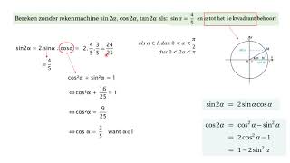 Goniometrie verdubbelings en halveringsformules voorbeeldoefeningen [upl. by Yecart703]