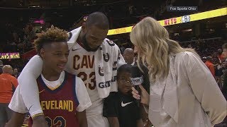 LeBron James sons grade his performance in Cavaliers OT win vs Clippers  ESPN [upl. by Etnuahc]