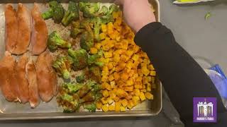 One pan meal  roasted Chicken Broccoli and Butternut Squash [upl. by Nollat]