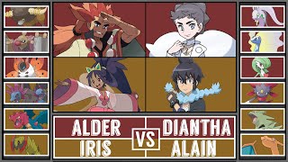 ALDER amp IRIS vs DIANTHA amp ALAIN  Pokémon Champions Double Tournament Battle 3 [upl. by Durwyn]