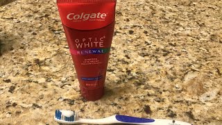 Colgate Optic White Renewal Toothpaste Review [upl. by Julius]