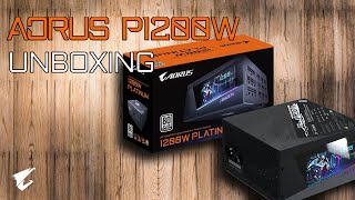 AORUS P1200W  A PSU with Monitor  Official Unboxing [upl. by Ailet]