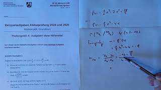 GK Mathe Abi Beispielklausur NRW 2025 Prüfungsteil A Wahlpflichtaufgaben Analysis [upl. by Welton]