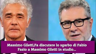 Massimo GilettiFa discutere lo sgarbo di Fabio Fazio a Massimo Giletti in studio [upl. by Trudey]