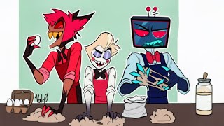 Lucifer Alastor amp Vox Cooking Together 🔪 Hazbin Hotel Comic Dub 13 [upl. by Dot]