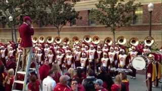 USC Trojan Marching Band  Singing quotsons of westwoodquot and quotFight Onquot After asu [upl. by Rehpotsrihc]