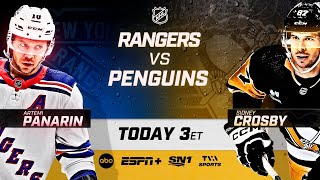 Dont miss the Rangers vs Penguins today at 3PM ET on ESPN and ABC [upl. by Epp]