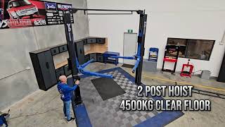 Joels Garage Gear  2 Post Hoist  4500KG Clear Floor [upl. by So]