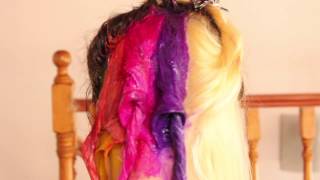 Cómo decolorar el cabello virgen y pintarlo de color arcoiris fantasia tutorial en casa [upl. by Lyman]