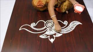 side rangoli designs II Simple border rangoli II small kolams [upl. by Enomrej623]