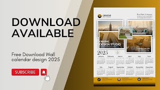 Free Download Wall calendar design 2025  Download here  Wall calendar  Happy New Year 2025 [upl. by Vish709]