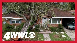 Dramatic drone footage captures aftermath of destructive Slidell tornado [upl. by Lebiralc]