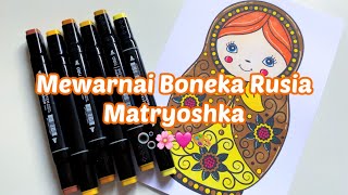 Mewarnai Boneka Rusia Matryoshka coloring mewarnai satisfyingvideo shorts art [upl. by Ttennaej]