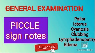 PICCLE SIGN GENERAL EXAMINATION [upl. by Shaine]