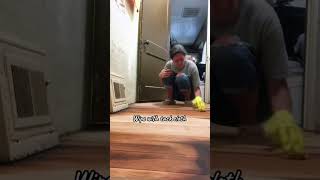 Can’t afford flooring and have softwood floors Linseed oil works great diyhome oiledfloor [upl. by Margarita]