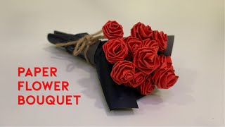 How to fold paper flower Bouquet  Origami Rose Bouquet [upl. by Kensell50]