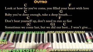 Try Everything Shakira Piano Cover Lesson in C with ChordsLyrics [upl. by Tecu193]