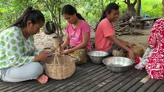 Visiting the Sala Ta Orn Dam in Battambang and picking wild mushrooms with my daughter and nieces [upl. by Nosemaj]