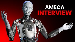 Ameca Robot SHOCKS Audience in Bloomberg Interview [upl. by Dinan]