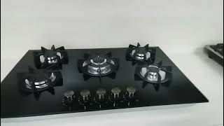 Built in gas hob with tempered glass and stainless steel panel gashob gasstove gasstoves [upl. by Latsryc]