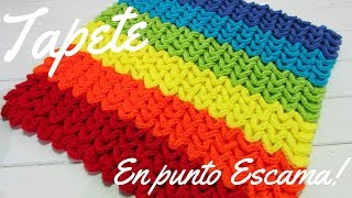 Tapete en punto Escama o Cocodrilo a Crochet  Paso a Paso [upl. by Eirelav]