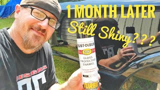 How Long Will RustOleum Turbo Spray Paint Hold Up  1 Month Later [upl. by Onitnevuj]