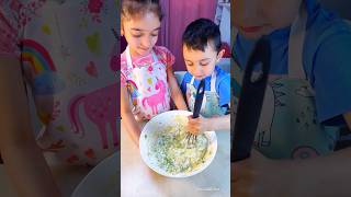 Children prepare a healthy and tasty zucchini blintzes shorts viral food kids trending viral [upl. by Leggett]