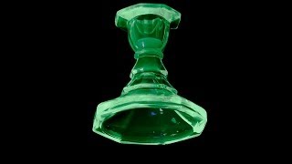 świecznik ze szkła uranowego  uranium glass candleholder [upl. by Kenimod441]