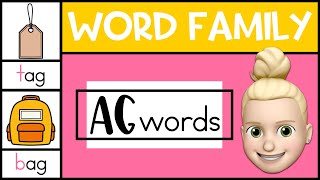 AG Words for Kids  AG Word Family [upl. by Maxama262]