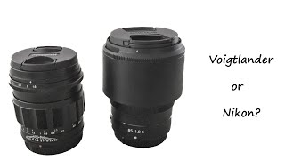 Compare the Voigtlander 75mm F15 and Nikon 85mm F 18 lens [upl. by Aciruam690]