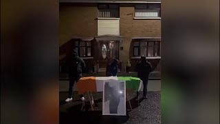 Shots fired over the coffin of Gerard Hucker Moyna in west Belfast [upl. by Garik442]