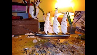 Academy Hobby  Cutty Sark  1350  Model Building Video [upl. by Mashe]