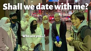 Japanese try to invite random Muslim women to date in Japan [upl. by Boris]