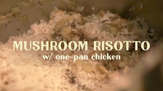 making mushroom rice risotto with soft chicken breast on the side [upl. by Averat422]